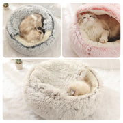 Plush Pet Cat Bed Round Cat Cushion